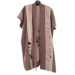 Wabi Sabi‎ Wares Vintage Floral Kimono Cardigan Short Sleeves & Open Front Large